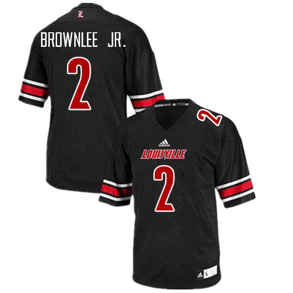 Men #2 Jarvis Brownlee Jr. Louisville Cardinals College Football Jerseys Stitched Sale-Black
